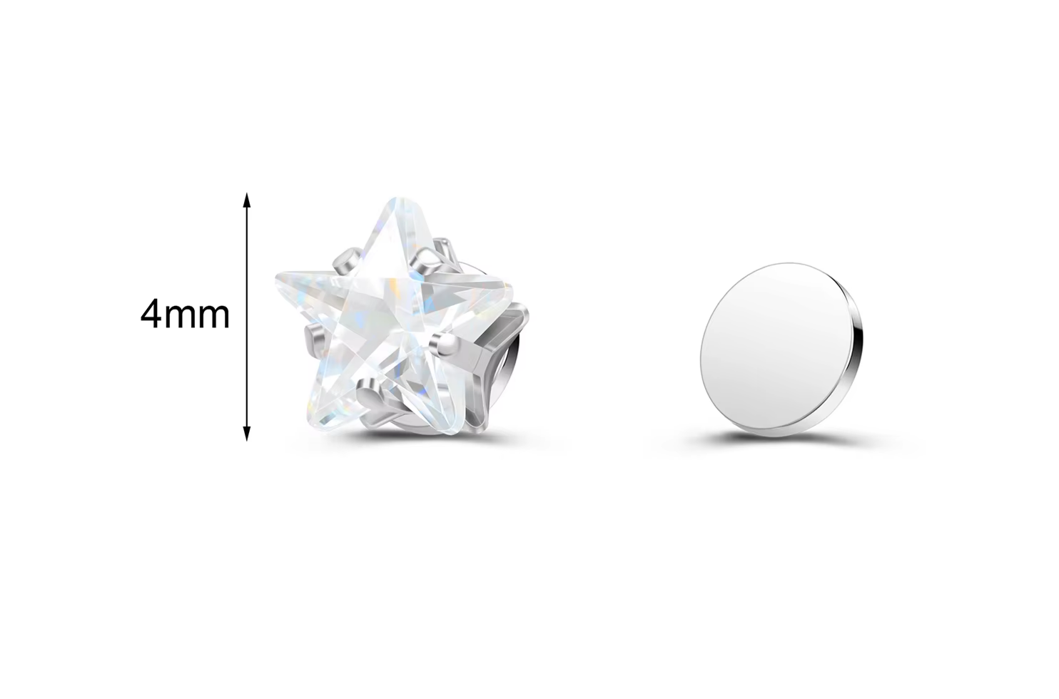 ✨ Magnetic Clip-On Earrings (No Piercing Needed) featuring a sparkling star and heart design with dazzling crystals. Stylish, comfortable, and perfect for everyday wear. 💎🤍