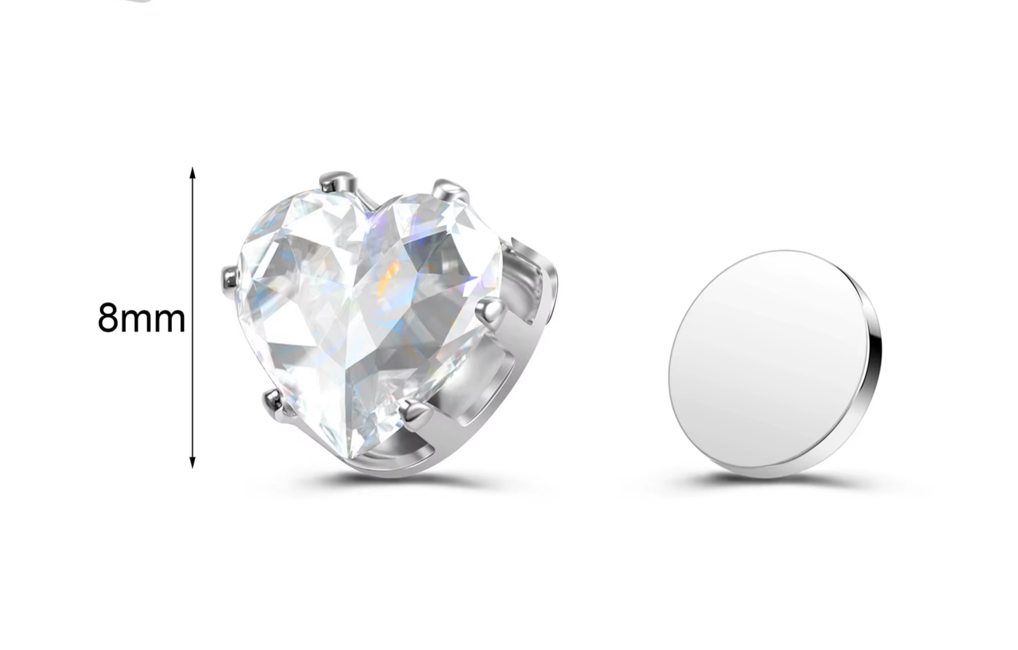 ✨ Magnetic Clip-On Earrings (No Piercing Needed) featuring a sparkling star and heart design with dazzling crystals. Stylish, comfortable, and perfect for everyday wear. 💎🤍