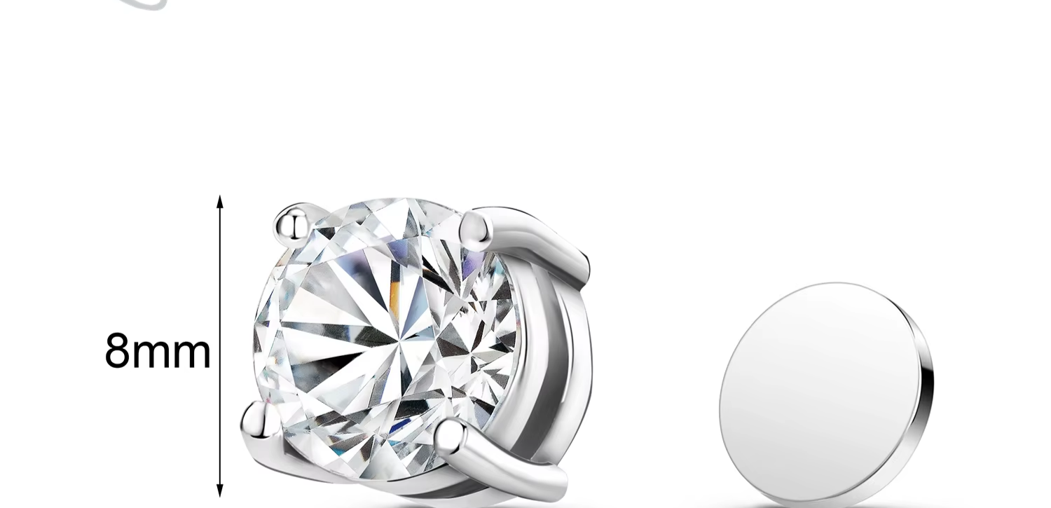 ✨ Magnetic Clip-On Earrings (No Piercing Needed) featuring a sparkling star and heart design with dazzling crystals. Stylish, comfortable, and perfect for everyday wear. 💎🤍
