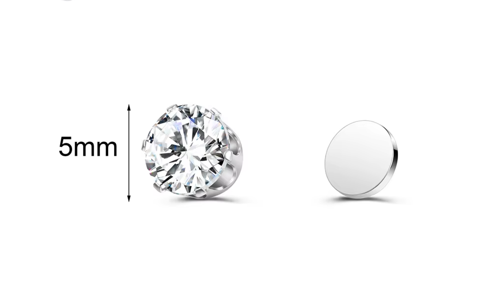 ✨ Magnetic Clip-On Earrings (No Piercing Needed) featuring a sparkling star and heart design with dazzling crystals. Stylish, comfortable, and perfect for everyday wear. 💎🤍