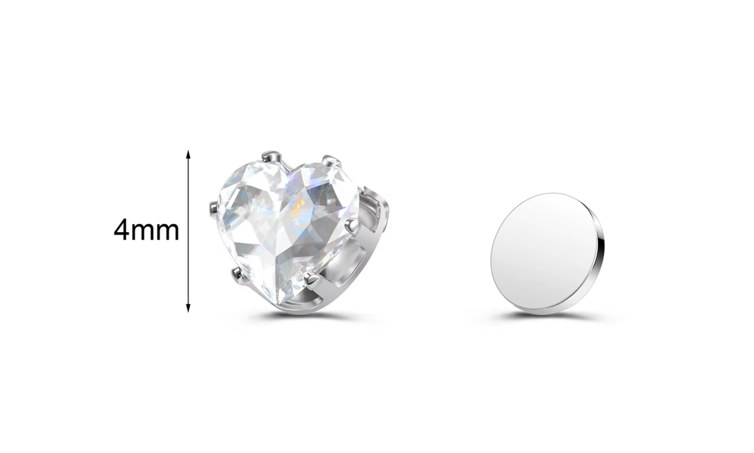 ✨ Magnetic Clip-On Earrings (No Piercing Needed) featuring a sparkling star and heart design with dazzling crystals. Stylish, comfortable, and perfect for everyday wear. 💎🤍