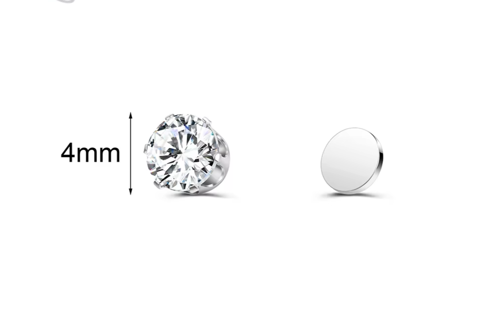 ✨ Magnetic Clip-On Earrings (No Piercing Needed) featuring a sparkling star and heart design with dazzling crystals. Stylish, comfortable, and perfect for everyday wear. 💎🤍