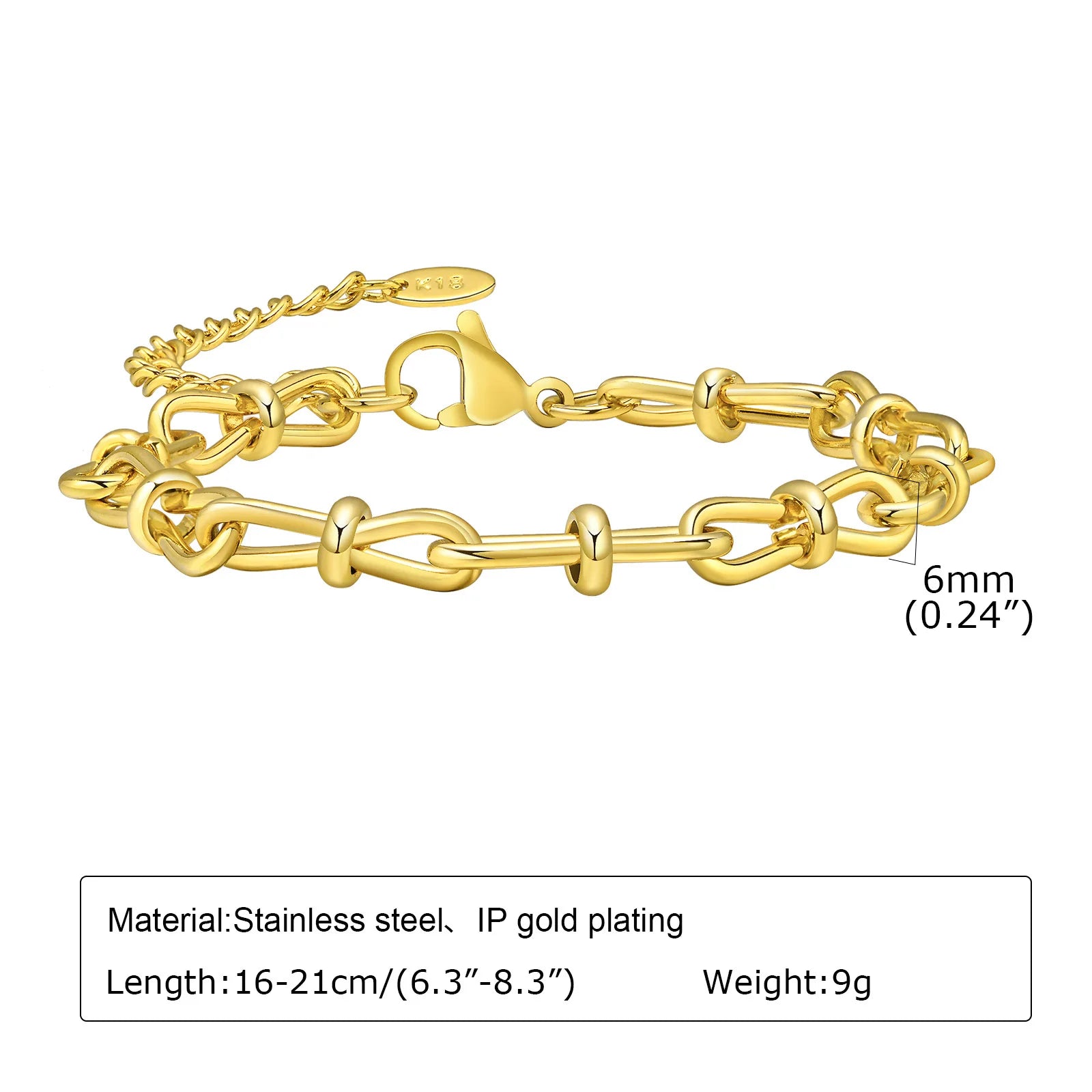 Luxury Gold Link Bracelet – Waterproof