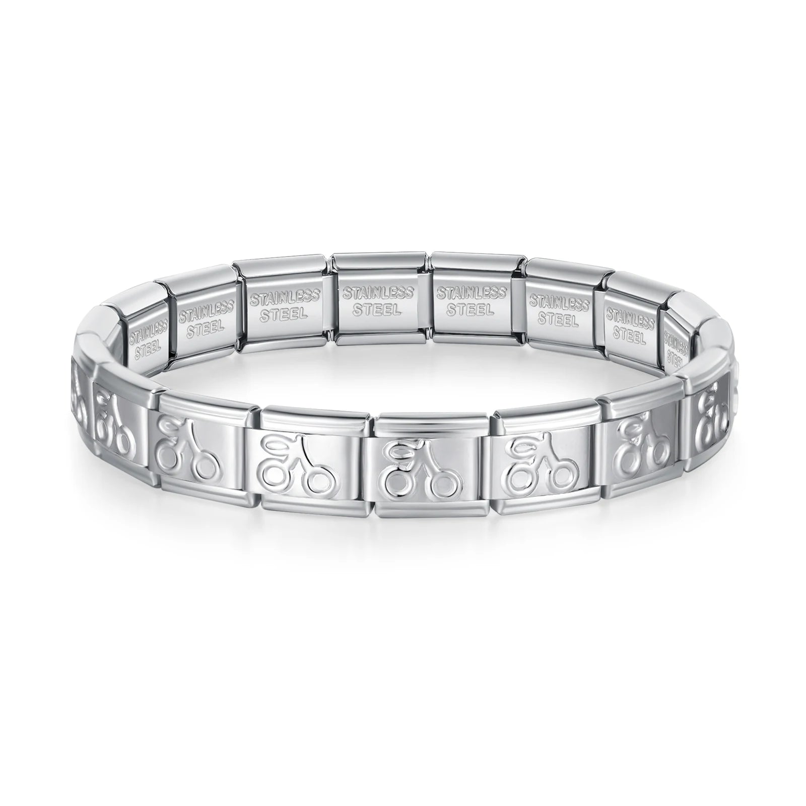 9mm Italian Stainless Steel Charm Bracelet for Him & Her