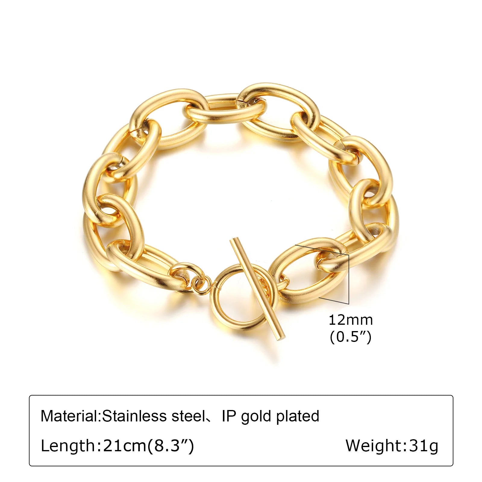 Luxury Gold Link Bracelet – Waterproof