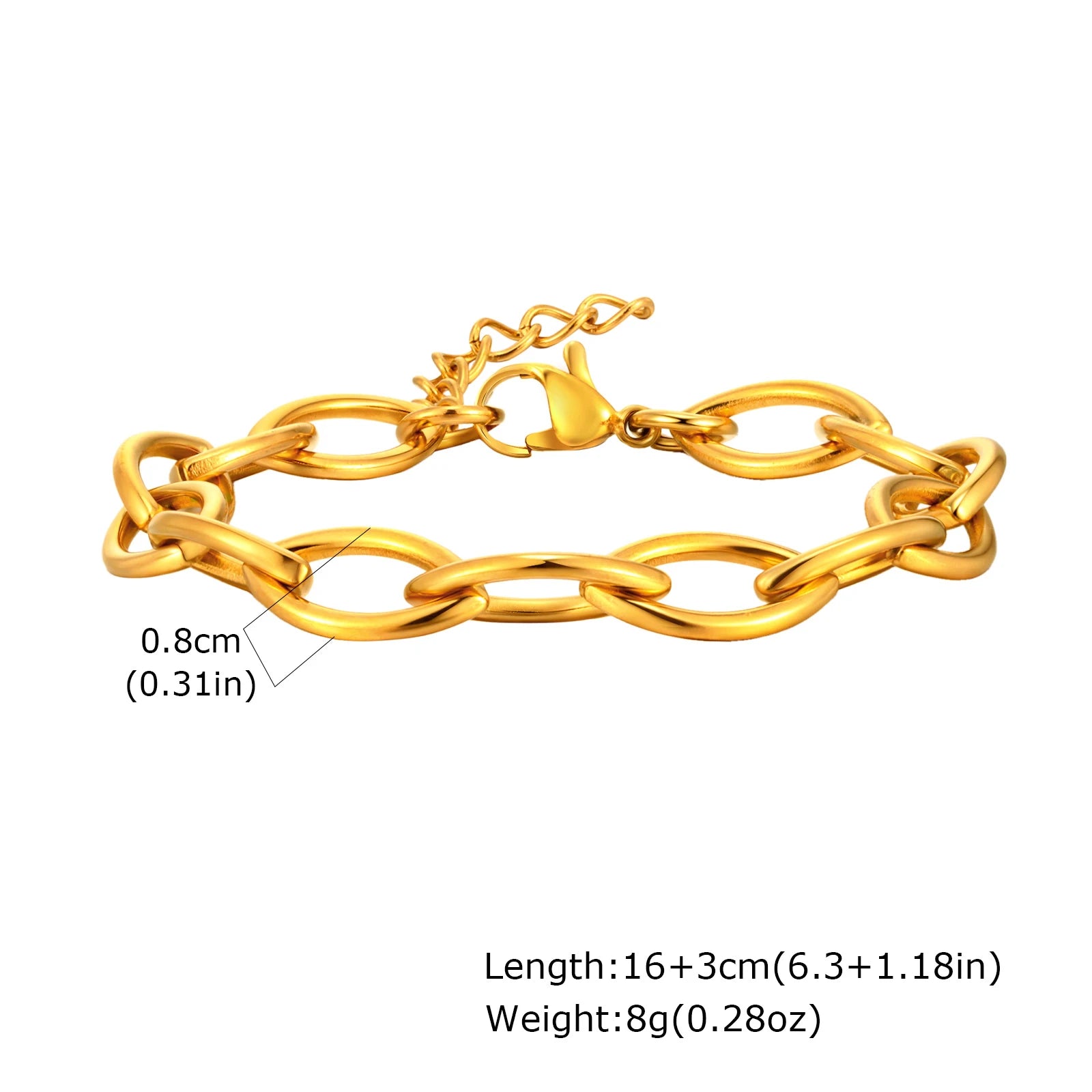 Luxury Gold Link Bracelet – Waterproof