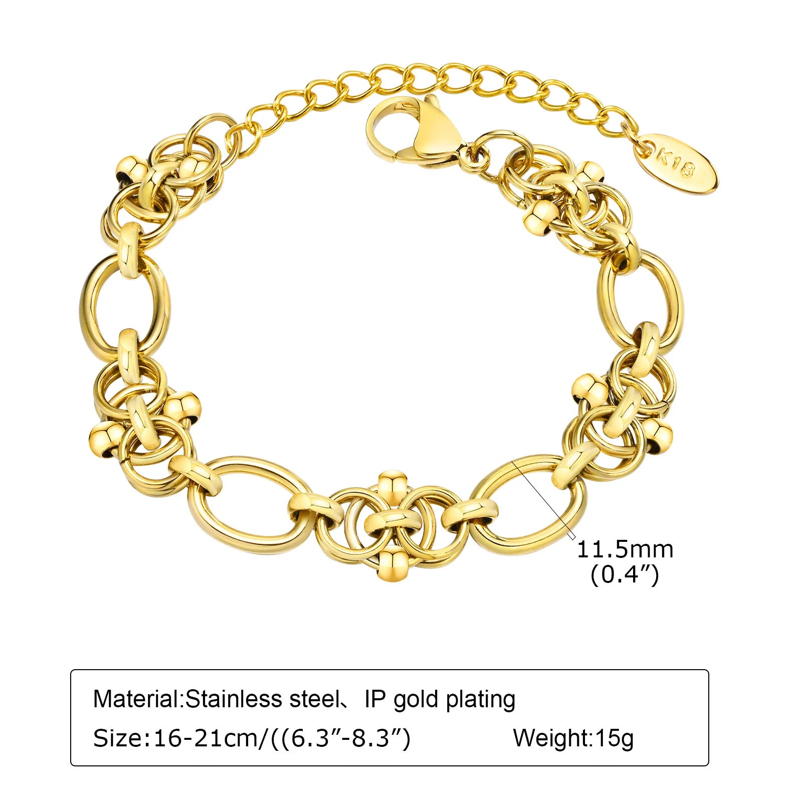 Luxury Gold Link Bracelet – Waterproof