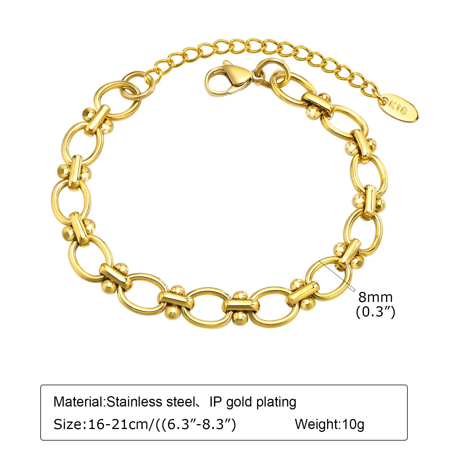 Luxury Gold Link Bracelet – Waterproof