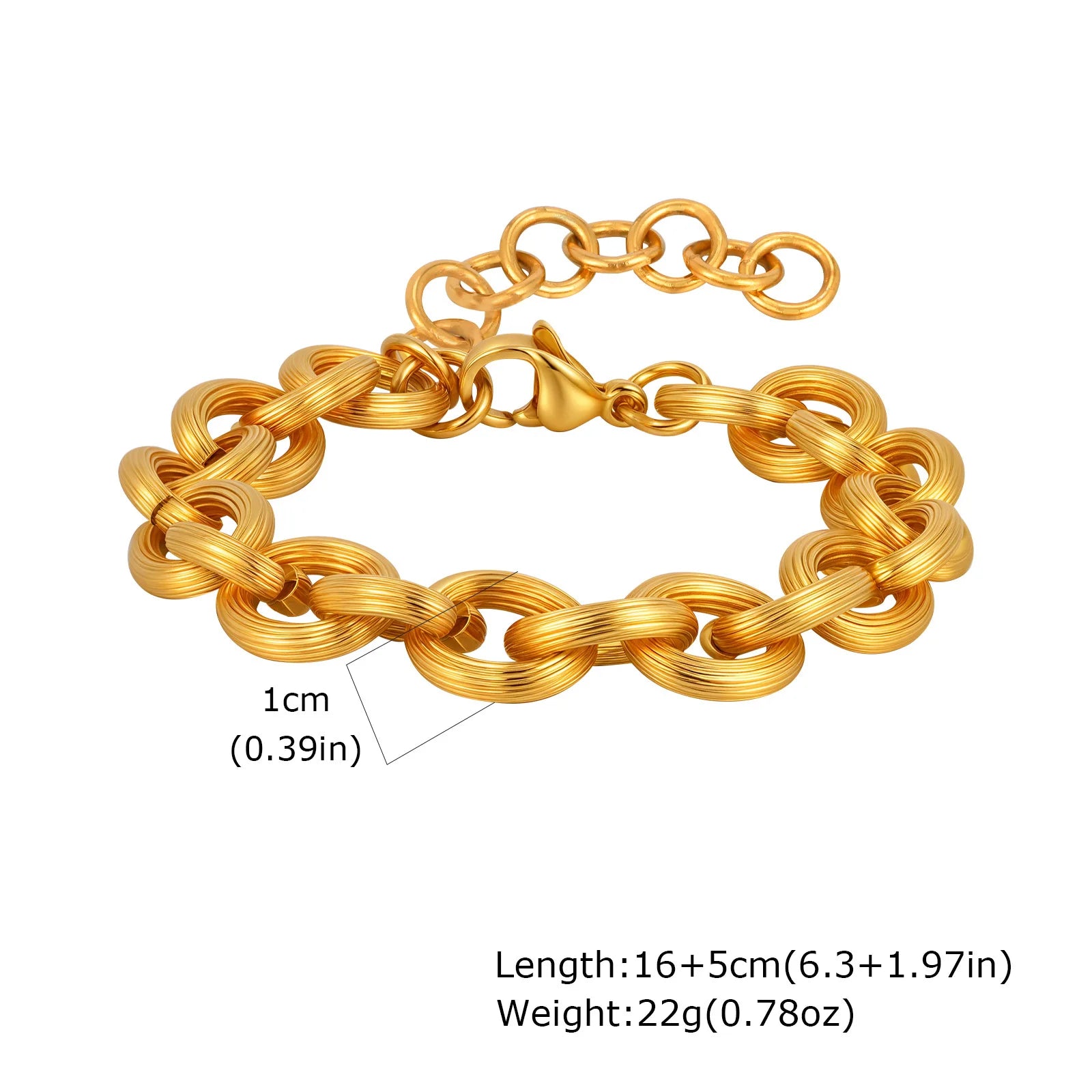 Luxury Gold Link Bracelet – Waterproof