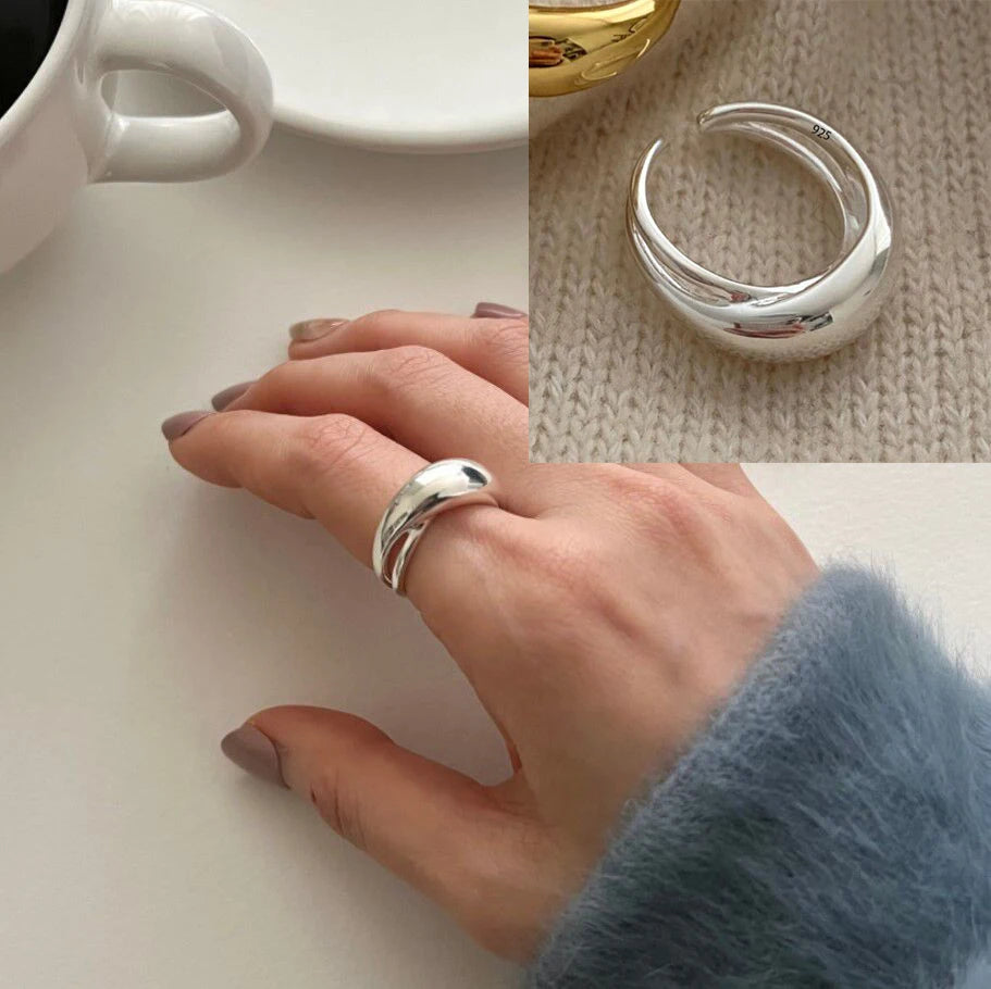 VENTFILLE 925 Sterling Silver Irregular Ring for Women Geometry Versatile Minimalism  Accessories Jewelry Gift Dropshipping