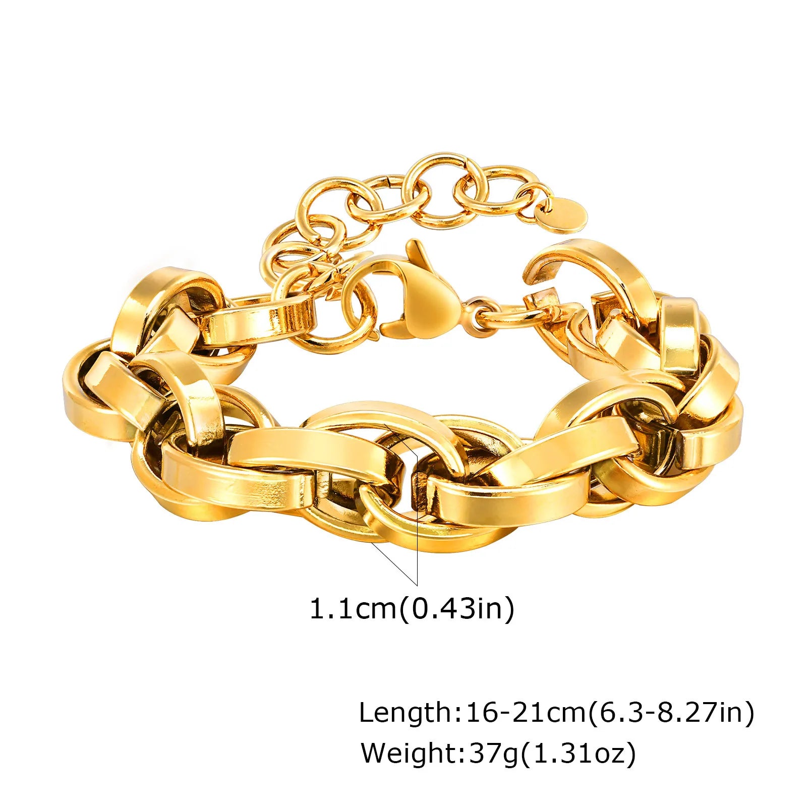 Luxury Gold Link Bracelet – Waterproof