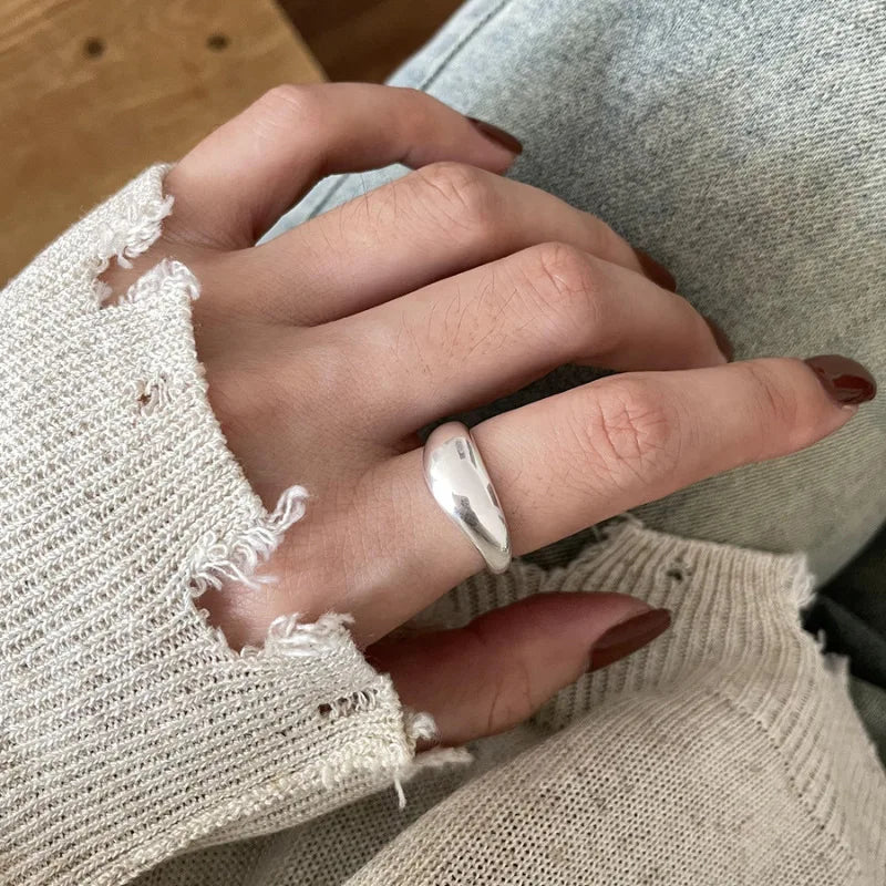 VENTFILLE 925 Sterling Silver Irregular Ring for Women Geometry Versatile Minimalism  Accessories Jewelry Gift Dropshipping