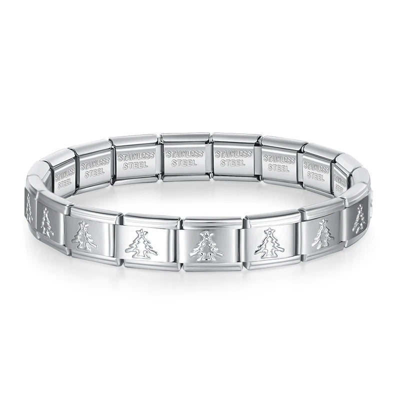9mm Italian Stainless Steel Charm Bracelet for Him & Her