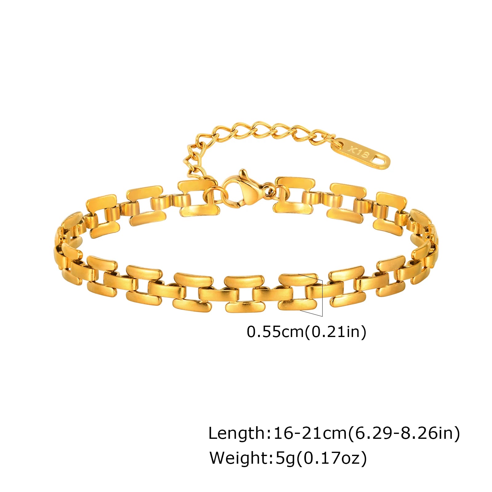 Luxury Gold Link Bracelet – Waterproof