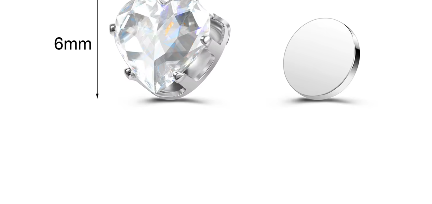 ✨ Magnetic Clip-On Earrings (No Piercing Needed) featuring a sparkling star and heart design with dazzling crystals. Stylish, comfortable, and perfect for everyday wear. 💎🤍